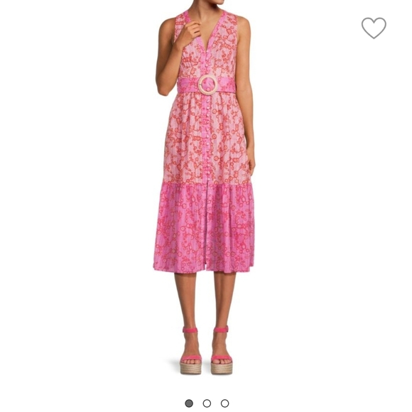 Sam Edelman Selene Floral Belted Midi Dress (34) - Picture 2 of 9